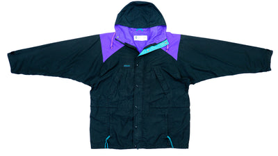 Columbia - Black Hooded Jacket 1990s X-Large
