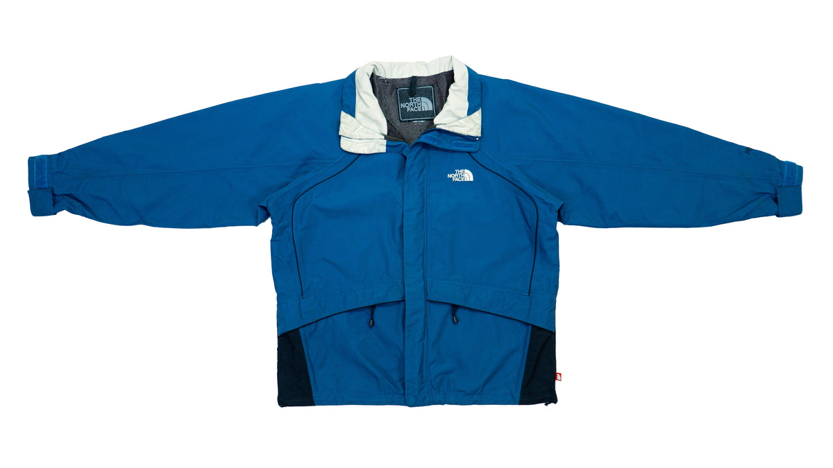 The North Face - Blue and Black Zip Up Jacket 1990s Large Vintage Retro 