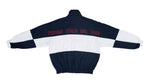Ellesse - Dark Blue & White Colorblock Spell-Out Jacket 1990s Large