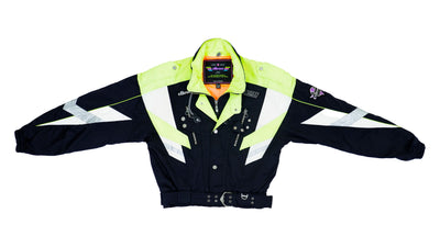 Ellesse - Black & Green Bomber Racing Jacket 1990s Medium