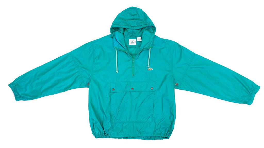 Lacoste - Teal IZOD 1/4 Zip Windbreaker 1990s Large Vintage Retro