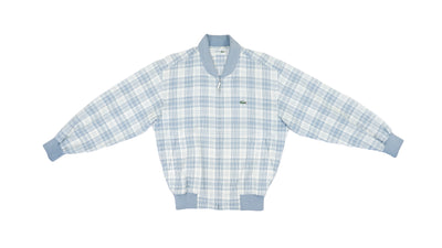 Lacoste - Grey Plaid Chemise Bomber Jacket 1990s Medium