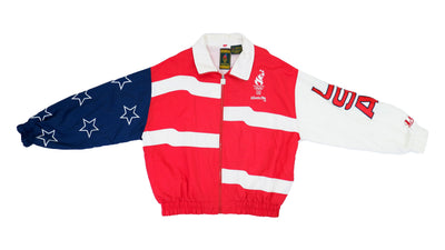 Team USA (Logo 7) - Red, White and Blue Stars and Stripes Olympic Windbreaker 1990s X-Large