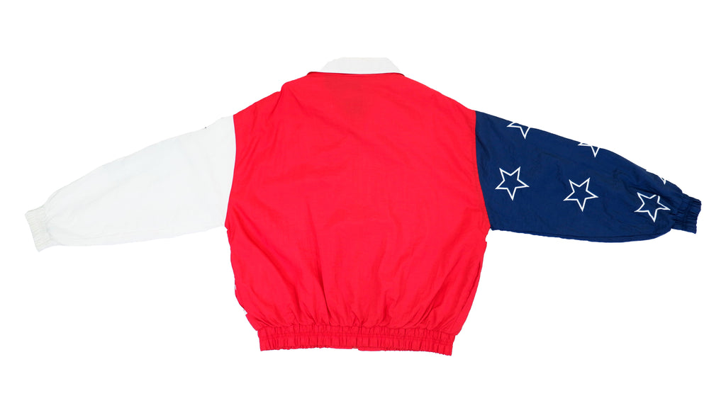 Retro Vintage Atlanta Team USA - Red, White and Blue Stars and Stripes Olympic Windbreaker Jacket 1990s X-Large