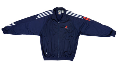 Adidas - Dark Blue Track Jacket 1990s X-Large