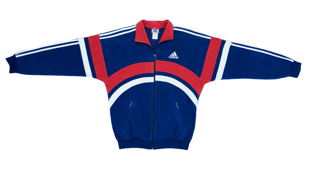 Adidas - Blue, White & Red Colorway Track Jacket 1990s Large vintage Retro