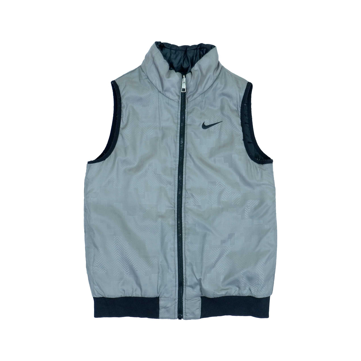 Vintage Retro Nike - Black & Grey Reversible Puff Vest T-Shirt 1990s Medium