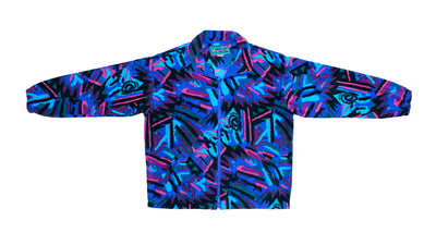 FILA - Multicolor Crazy Patterned Fleece Jacket 1990s Large