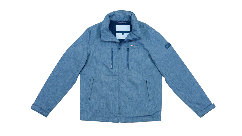 Tommy Hilfiger - Blue Denim Harrington Jacket Medium Vintage Retro 