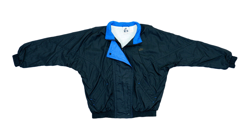 Nike - Black Zip-Up Windbreaker 1990s Large Vintage Retro 