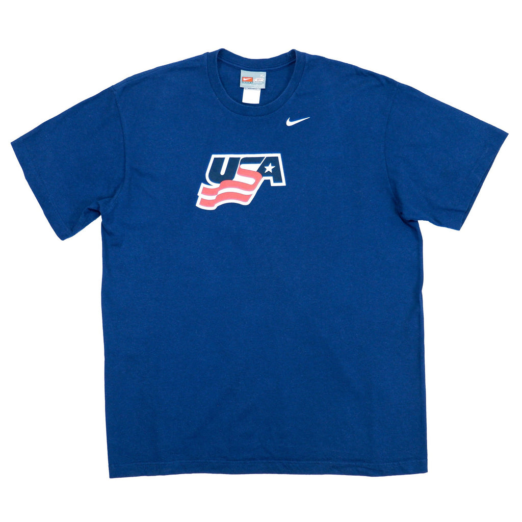 Nike - Blue USA T-Shirt 1990s X-Large Vintage Retro 