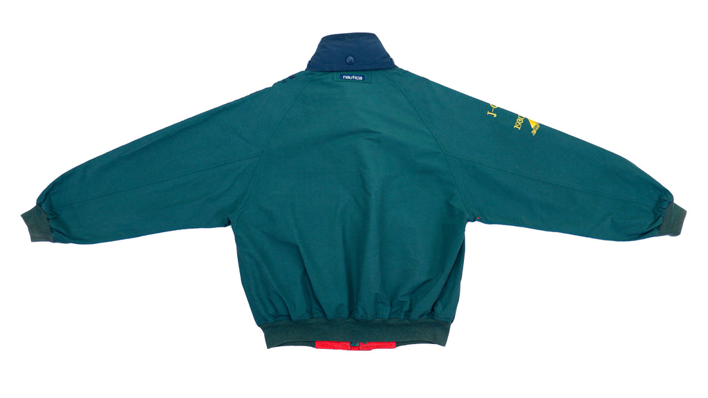 Nautica - Green with Red Big Spell-Out Nautica Challenge Jacket 1990s Large Vintage Retro 