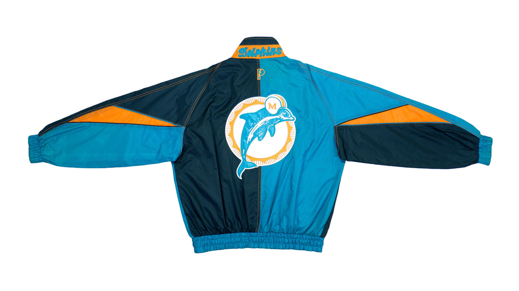 NFL (Pro Player) - Miami Dolphins Big Logo Windbreaker 1990s Large Vintage Retro football 