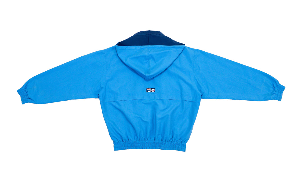 FILA - Blue International Zip-Up Hooded Jacket 1990s Large Vintage Retro