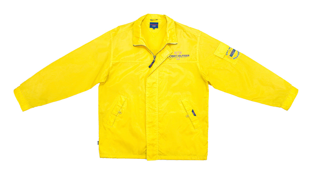 Tommy Hilfiger - Yellow Waterproof Jacket Large Vintage Retro