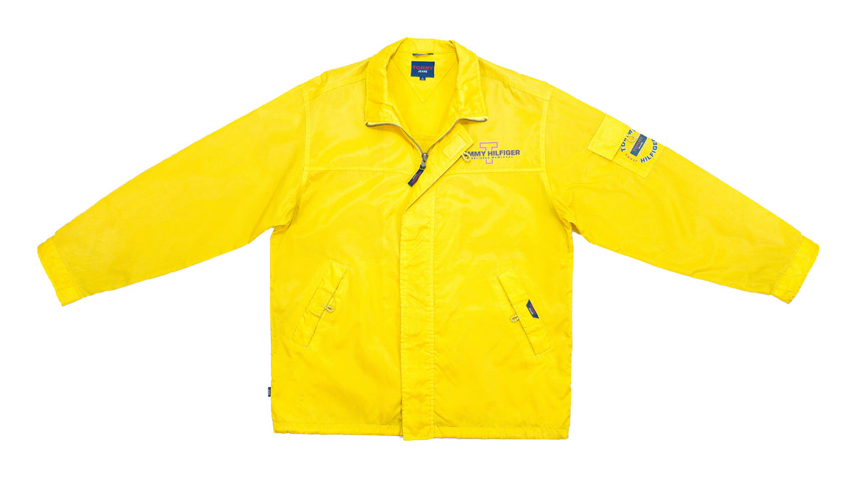 Tommy Hilfiger - Yellow Waterproof Jacket Large Vintage Retro