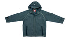 MLB - Black Denim Hooded Jacket 1990s Large Vintage Retro Baseball