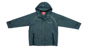 MLB - Black Denim Hooded Jacket 1990s Large Vintage Retro Baseball