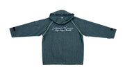 MLB - Black Denim Hooded Jacket 1990s Large Vintage Retro Baseball