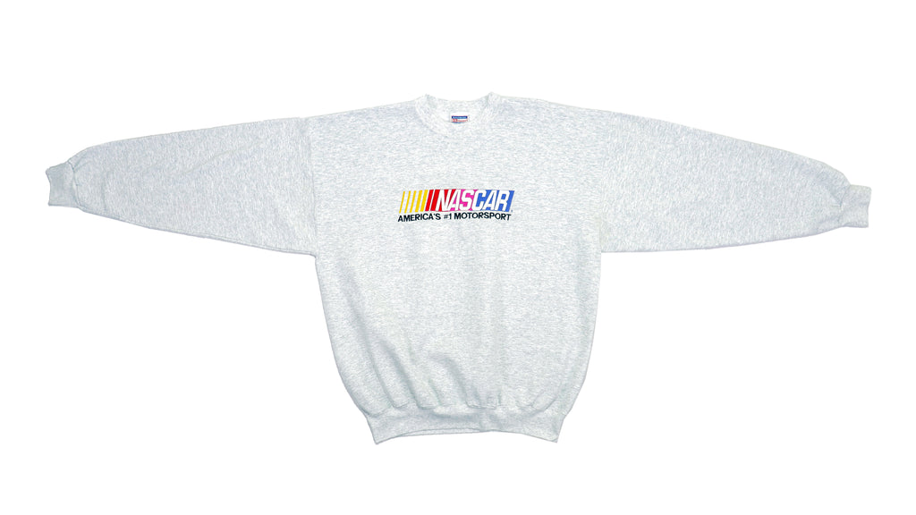 NASCAR (Hanes) - Grey Sweatshirt 1990s X-Large Vintage Retro Racing