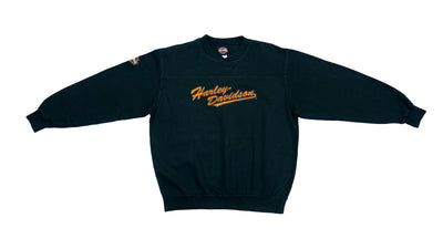 Harley Davidson - Black Spell-Out Sweatshirt 1990s Medium