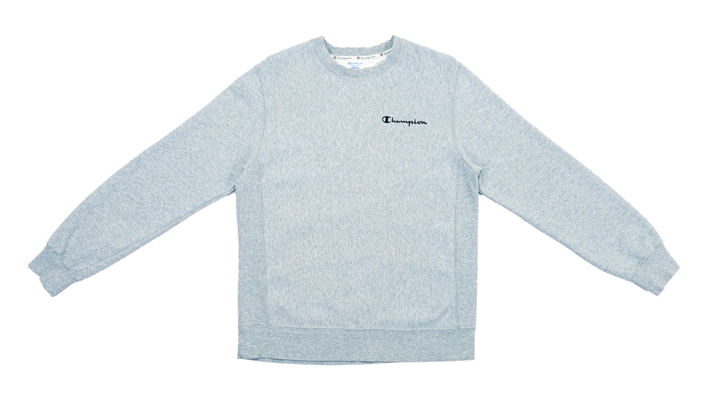 Champion - Grey Classic Crew Neck Sweatshirt 1990s Medium Vintage Retro