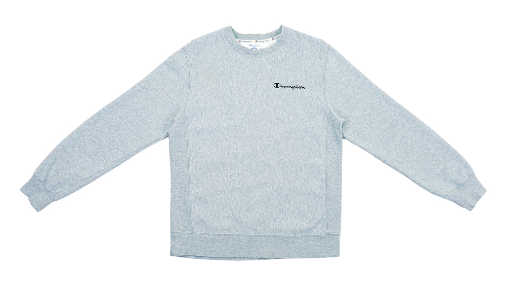 Champion - Grey Classic Crew Neck Sweatshirt 1990s Medium Vintage Retro