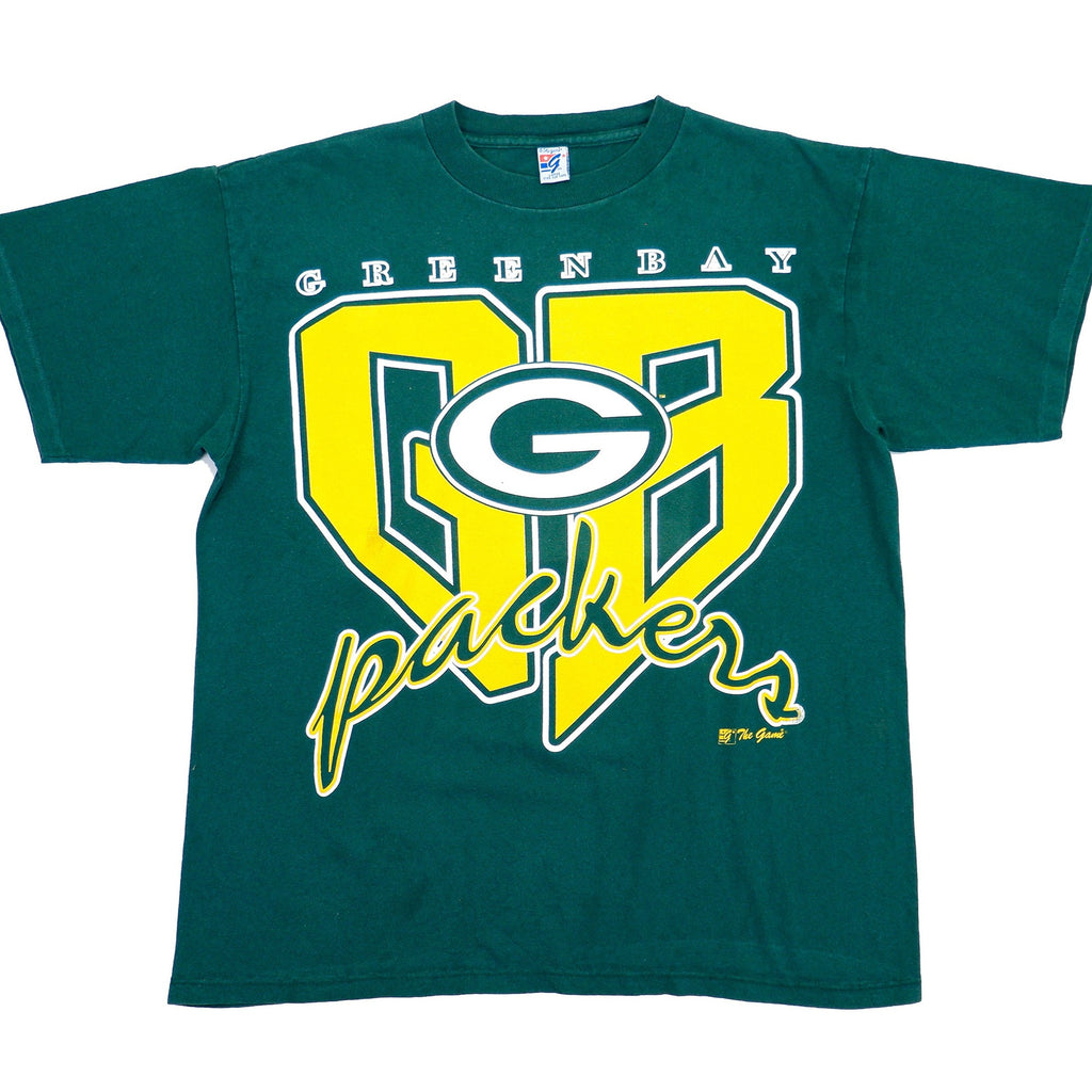 NFL (The Game) - Green Bay Packers Green T-Shirt 1990s Large Vintage Retro NFL Football