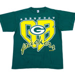 NFL (The Game) - Green Bay Packers Green T-Shirt 1990s Large Vintage Retro NFL Football