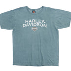 Harley Davidson - Grey Spell-Out T-Shirt 1990s Large Vintage Retro