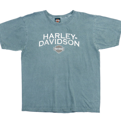 Harley Davidson - Grey Spell-Out T-Shirt 1990s Large