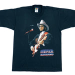 Vintage - Black Merle Haggard T-Shirt 1990s Large Vintage Retro