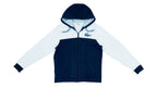 Lacoste - Blue & White Zip-up Sweatshirt 1990s Medium Vintage Retro