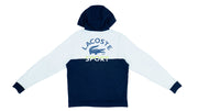 Lacoste - Blue & White Zip-up Sweatshirt 1990s Medium Vintage Retro