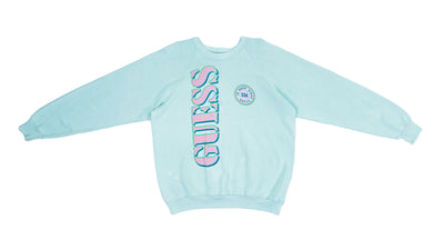 Guess - Baby Blue Spell-Out Sweatshirt 1990s Large