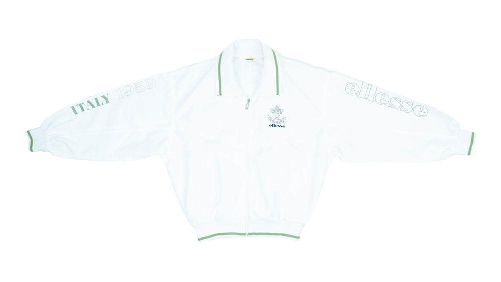 Ellesse - White Perugia Italia Spell-Out Bomber Jacket 1990s Medium
