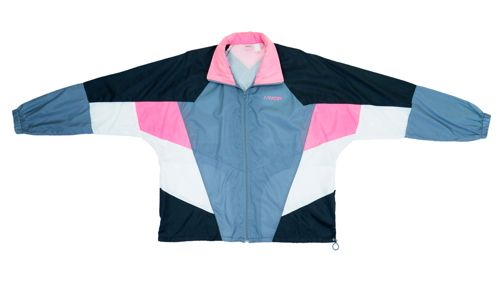 Vintage Retro Nike - B&W and Pink Grey Tag Colorblock Windbreaker 1980s X-Large