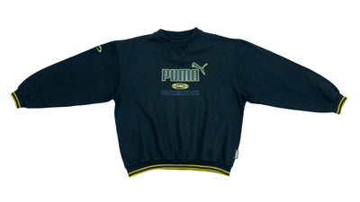 Puma - Black King Crew Neck Sweatshirt 1990s Large