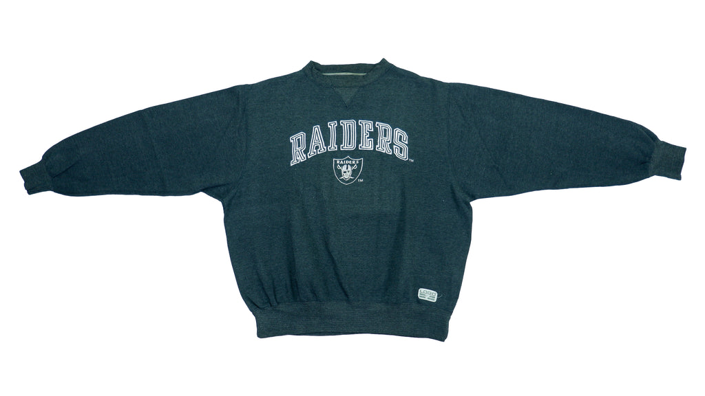 NFL (Logo 7) - Oakland Raiders  Big Logo Black Sweatshirt 1990s X-Large Retro Vintage Football