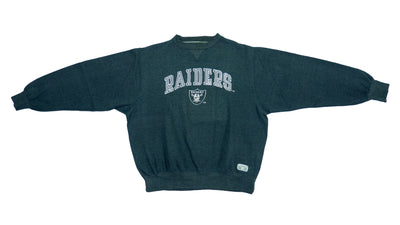 NFL (Logo 7) - Oakland Raiders  Big Logo Black Sweatshirt 1990s X-Large