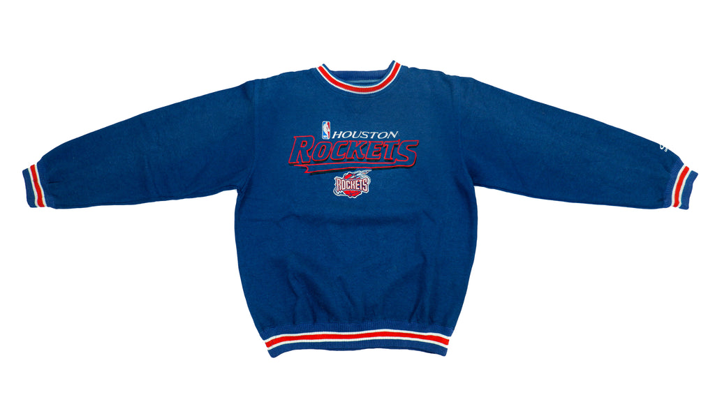 NBA (Logo 7) - Houston Rockets Embroidered Sweatshirt 1990s Large Vintage Retro Basketball