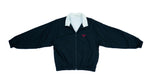 Vintage Retro Reebok Black with Full Body Red Logo Windbreaker 1990s Medium