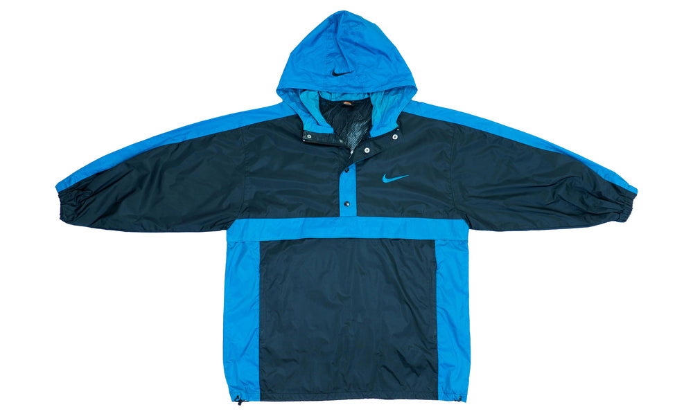 Vintage Retro Nike - ACG Blue & Black 1/4 Zip Windbreaker 1990s Large