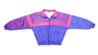 Adidas - Pink with Blue Patterned Windbreaker 1990s Large Vintage Retro