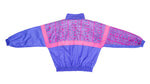 Adidas - Pink with Blue Patterned Windbreaker 1990s Large Vintage Retro