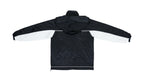 Champion - Black & White Hooded Windbreaker with Cinch Waist 1990s Large