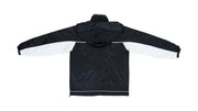 Champion - Black & White Hooded Windbreaker with Cinch Waist 1990s Large