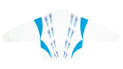 Vintage Retro Reebok White & Blue Tear Drop Patterned Windbreaker 1990s X-Large