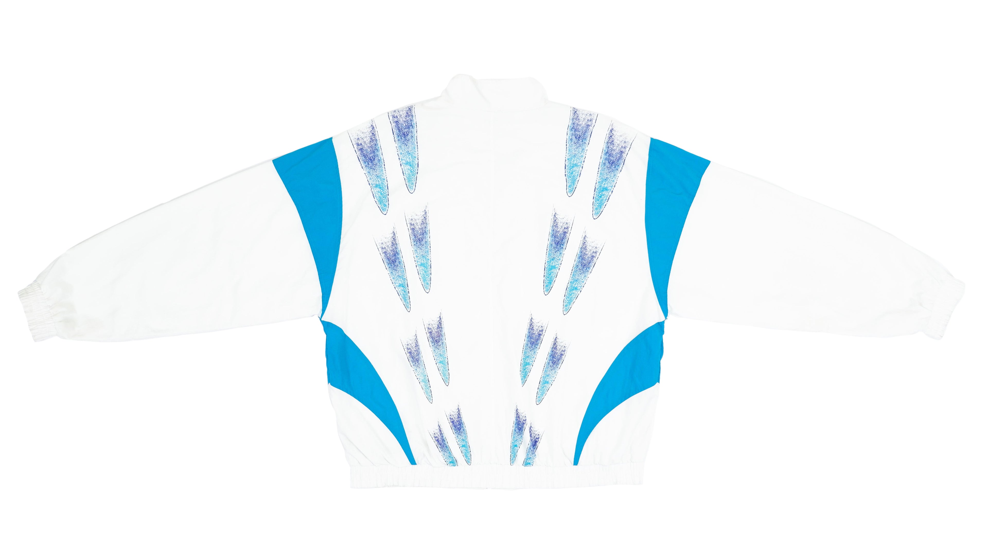 Vintage Retro Reebok White & Blue Tear Drop Patterned Windbreaker 1990s X-Large