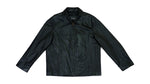 Guess - Black Leather Zip Up Jacket Large